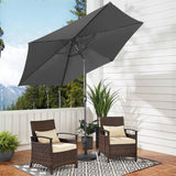 Angel Living Sonnenschirm Ø 300 cm Gartenschirm Marktschirm Terrassenschirm Taupe Rund Sonneschirm Sonnenschutz aus Metall und Polyester UV50+