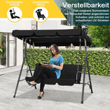 Hollywoodschaukel Gartenschaukel 3 Sitzer mit Sonnenschutz 173x110x151cm