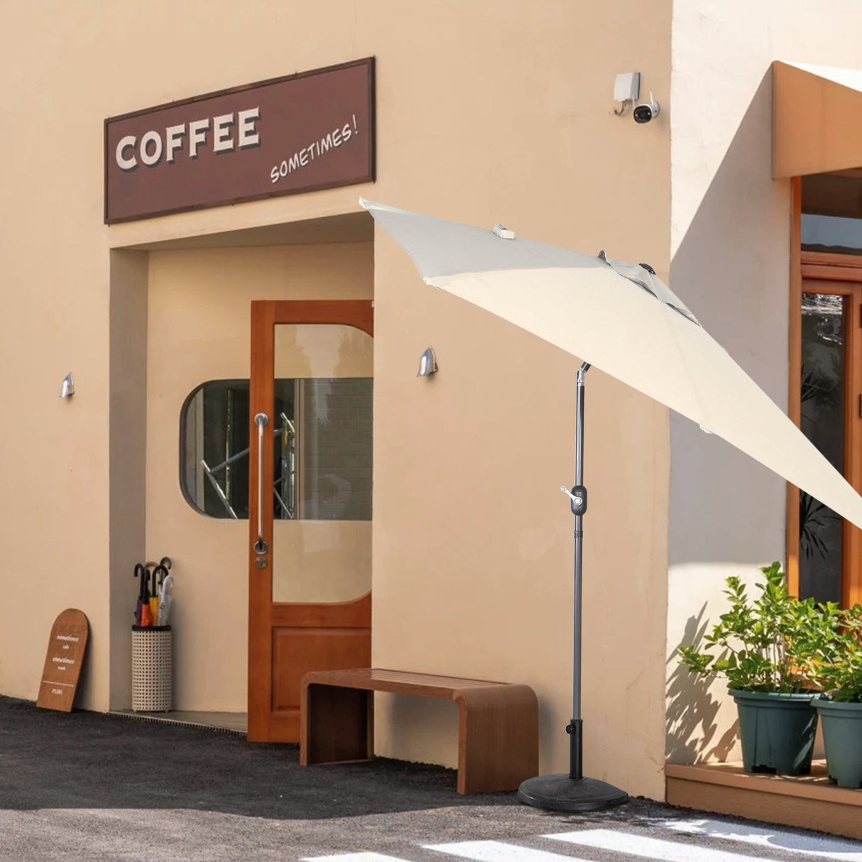 Angel Living Halbrunder Sonnenschirm 235x122cm für Balkon & Terrasse, Neigt Vorwärts/Rückwärts, Aluminium-Kurbel, UV-Schutz, Ideal für Garten, Terrasse, Balkon und Außenbereich