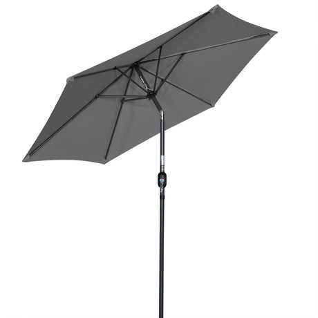 Angel Living Parasol s 270 cm Garden Umbrella Market Umbrella Terrace Umbrella Taupe Round Sunshade Sunscreen made of aluminum, steel and polyester UV50+