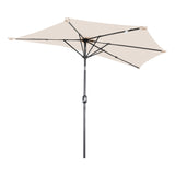 Angel Living 2.7M Halber Sonnenschirm mit Kurbel und Neigbar, UV-Schutz Marktschirm für Terrasse,Poolbereich,Balkon & Garten
