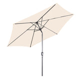Angel Living Sonnenschirm Ø 300 cm Gartenschirm Marktschirm Terrassenschirm Taupe Rund Sonneschirm Sonnenschutz aus Metall und Polyester UV50+