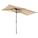 Angel Living Halbrunder Sonnenschirm 235x122cm für Balkon & Terrasse, Neigt Vorwärts/Rückwärts, Aluminium-Kurbel, UV-Schutz, Ideal für Garten, Terrasse, Balkon und Außenbereich