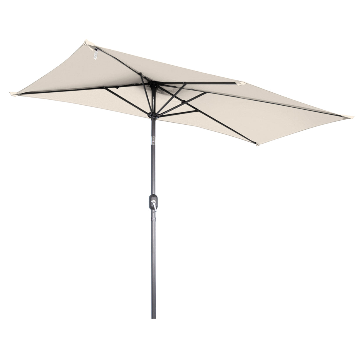 Angel Living Halbrunder Sonnenschirm 235x122cm für Balkon & Terrasse, Neigt Vorwärts/Rückwärts, Aluminium-Kurbel, UV-Schutz, Ideal für Garten, Terrasse, Balkon und Außenbereich