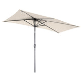 Angel Living Halbrunder Sonnenschirm 235x122cm für Balkon & Terrasse, Neigt Vorwärts/Rückwärts, Aluminium-Kurbel, UV-Schutz, Ideal für Garten, Terrasse, Balkon und Außenbereich