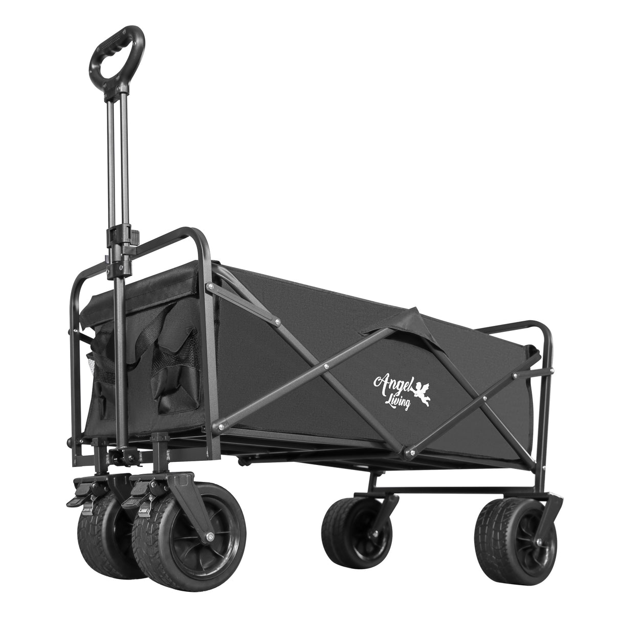 Angel Living Bollerwagen Faltbar 300L mit tragkraft 150KG, Handwagen Klappbar, Faltbarer Campingwagen mit Höhenverstellbarem Griff, Leicht und Platzsparend,Stabil