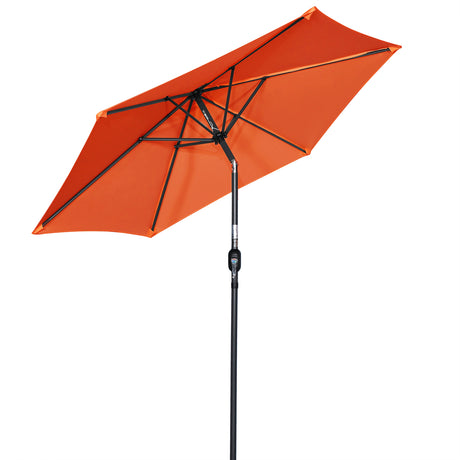 Angel Living Parasol s 270 cm Garden Umbrella Market Umbrella Terrace Umbrella Taupe Round Sunshade Sunscreen made of aluminum, steel and polyester UV50+