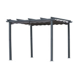 Pergola aus Aluminium in anthrazit, Dachrohre aus Stahl, Verstellbares Dach aus Polyester