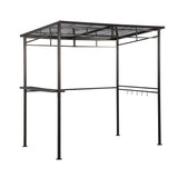 Angel Living Grillpavillon aus Aluminium und Stahl mit PC-Dach, Aluminium-Vordach mit Dunstabzugshaube, Pergola-Pavillon für den Grill mit Stauraum, 1,5 x 2,16 m