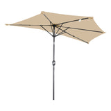 Angel Living 2.7M Halber Sonnenschirm mit Kurbel und Neigbar, UV-Schutz Marktschirm für Terrasse,Poolbereich,Balkon & Garten