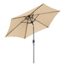 Angel Living Sonnenschirm Ø 270 cm Gartenschirm Marktschirm Terrassenschirm Taupe Rund Sonneschirm Sonnenschutz aus aus Metall, Stahl und Polyester UV50+