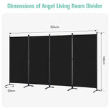 Angel Living Paravent Raumteiler Schutzwand Raumteiler für Büro Balkon Schlafzimmer Garten, 324 x 180 cm
