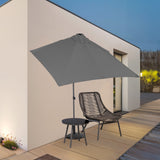 Angel Living Halbrunder Sonnenschirm 235x122cm für Balkon & Terrasse, Schwenkbar links/rechts, Aluminium-Kurbel, UV-Schutz