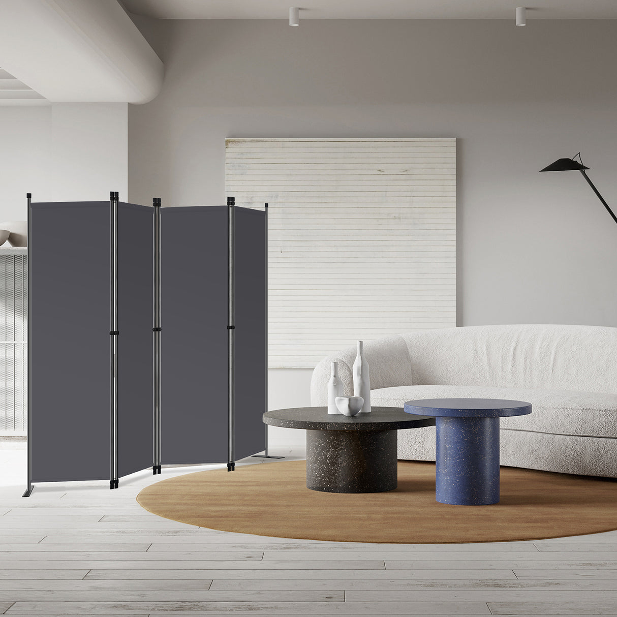 Angel Living Paravant 4pcsper écran, écran pliant Espace diviseur protection oculaire en acier et polyester