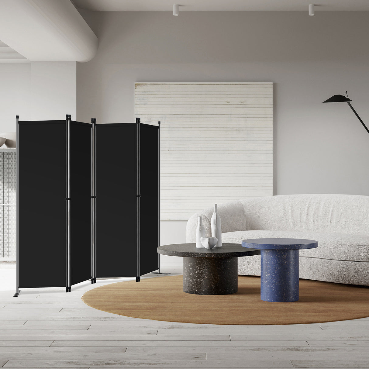 Angel Living Paravant 4pcsper écran, écran pliant Espace diviseur protection oculaire en acier et polyester