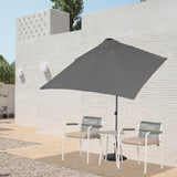 Angel Living Halbrunder Sonnenschirm 235x122cm für Balkon & Terrasse, Schwenkbar links/rechts, Aluminium-Kurbel, UV-Schutz