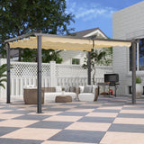 Angel Living Garten Pergola Pavillon Gartenpavillon aus Aluminium in anthrazit, Dachrohre aus Stahl, Verstellbares Dach aus Polyester