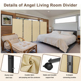 Angel Living Paravent 4 Teilig 324x184 cm, Faltbare Trennwand Spanische Wand Raumteiler, Dekorativer Paravent als Raumtrenner für Wohnzimmer Büro Balkon