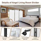 Angel Living Paravent 3 Teilig 243x184 cm, Faltbare Trennwand Spanische Wand Raumteiler, Dekorativer Paravent als Raumtrenner für Wohnzimmer Büro Balkon