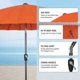 250cm Sonneschirm Sonnenschutz neigbar Rostfrei aus Aluminium, Stahl und Polyester