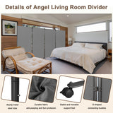 Angel Living Paravent 4 Teilig 324x184 cm, Faltbare Trennwand Spanische Wand Raumteiler, Dekorativer Paravent als Raumtrenner für Wohnzimmer Büro Balkon