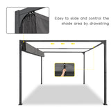Angel Living Pergola aus einer Stahl-Aluminium-Kombination mit einziehbarem Dach, wasserdichtes Dach ohne Einfassung aus Polyester mit PU-Beschichtung, UV-beständig, für den Außenbereich: Garten, Terrasse