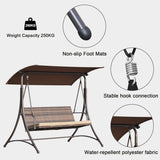Gartenschaukel 159T, mit braunem Dach und gewebtem Rattanstuhl, 170x110x153cm (3 Sitze)