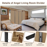 Angel Living Screen 4-part privacy screen, folding screen room divider privacy screen made of steel and polyester
