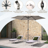Angel Living Sonnenschirm Ø 270 cm Gartenschirm Marktschirm Terrassenschirm Taupe Rund Sonneschirm Sonnenschutz aus aus Metall, Stahl und Polyester UV50+