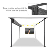 Angel Living Pergola aus einer Stahl-Aluminium-Kombination mit einziehbarem Dach, wasserdichtes Dach aus Polyester mit PU-Beschichtung, UV-beständig, für den Außenbereich: Garten, Terrasse