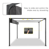 Angel Living Pergola aus einer Stahl-Aluminium-Kombination mit einziehbarem Dach, wasserdichtes Dach ohne Einfassung aus Polyester mit PU-Beschichtung, UV-beständig, für den Außenbereich: Garten, Terrasse