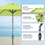 Angel Living Sonnenschirm Ø 300 cm Gartenschirm Marktschirm Terrassenschirm Taupe Rund Sonneschirm Sonnenschutz aus Metall und Polyester UV50+