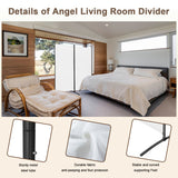 Angel Living Paravent 2 Teilig Klappbar Raumteiler Freistehend Sichtschutzwand Raumteiler Stellwand Trennwand Sichtschutz für Büros, Balkon,Schlafzimmer,Außengarten 162 x 185cm