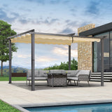 Angel Living Garten Pergola Pavillon Gartenpavillon aus Aluminium in anthrazit, Dachrohre aus Stahl, Verstellbares Dach aus Polyester
