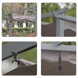 Pergola aus Aluminium in anthrazit, Dachrohre aus Stahl, Verstellbares Dach aus Polyester