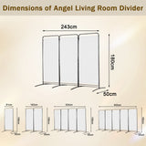 Angel Living Paravent 4 Teilig Klappbar Raumteiler für Büros, Balkon,Schlafzimmer,Außengarten,243cm x 180cm