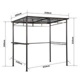 Angel Living Grillpavillon aus Aluminium und Stahl mit PC-Dach, Aluminium-Vordach mit Dunstabzugshaube, Pergola-Pavillon für den Grill mit Stauraum, 1,5 x 2,16 m