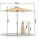 Angel Living Sonnenschirm Ø 300 cm Gartenschirm Marktschirm Terrassenschirm Taupe Rund Sonneschirm Sonnenschutz aus Metall und Polyester UV50+