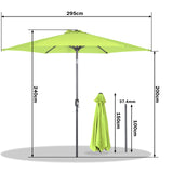 Angel Living Sonnenschirm Ø 300 cm Gartenschirm Marktschirm Terrassenschirm Taupe Rund Sonneschirm Sonnenschutz aus Metall und Polyester UV50+