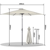 Angel Living Sonnenschirm Ø 300 cm Gartenschirm Marktschirm Terrassenschirm Taupe Rund Sonneschirm Sonnenschutz aus Metall und Polyester UV50+
