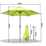Angel Living Sonnenschirm Ø 270 cm Gartenschirm Marktschirm Terrassenschirm Taupe Rund Sonneschirm Sonnenschutz aus aus Metall, Stahl und Polyester UV50+