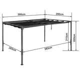 Angel Living Pergola aus einer Stahl-Aluminium-Kombination mit einziehbarem Dach, wasserdichtes Dach ohne Einfassung aus Polyester mit PU-Beschichtung, UV-beständig, für den Außenbereich: Garten, Terrasse