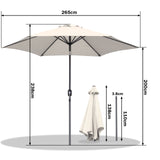 Angel Living Sonnenschirm Ø 270 cm Gartenschirm Marktschirm Terrassenschirm Taupe Rund Sonneschirm Sonnenschutz aus aus Metall, Stahl und Polyester UV50+