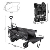 Angel Living Bollerwagen Faltbar 350L mit tragkraft bis150KG, Handwagen Klappbar, Faltbarer Campingwagen mit höhenverstellbarem Griff und hinterer Türöffnung, leicht und platzsparend, stabil