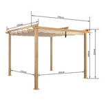 Angel Living Garten Pergola Pavillon Gartenpavillon aus Aluminium in anthrazit, Dachrohre aus Stahl, Verstellbares Dach aus Polyester Cremegelb