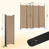 Angel Living Screen 4-part privacy screen, folding screen room divider privacy screen made of steel and polyester