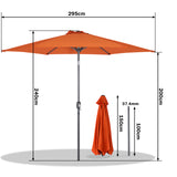 Angel Living Sonnenschirm Ø 300 cm Gartenschirm Marktschirm Terrassenschirm Taupe Rund Sonneschirm Sonnenschutz aus Metall und Polyester UV50+