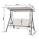 Angel Living Hollywoodschaukel 3-Sitzer Gartenschaukel mit Sonnendach und Sitzbezug 170 x 110 x 152 cm Weiß