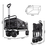 Angel Living Bollerwagen Faltbar 300L mit tragkraft 150KG, Handwagen Klappbar, Faltbarer Campingwagen mit Höhenverstellbarem Griff, Leicht und Platzsparend,Stabil