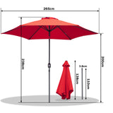 Angel Living Sonnenschirm Ø 270 cm Gartenschirm Marktschirm Terrassenschirm Taupe Rund Sonneschirm Sonnenschutz aus aus Metall, Stahl und Polyester UV50+